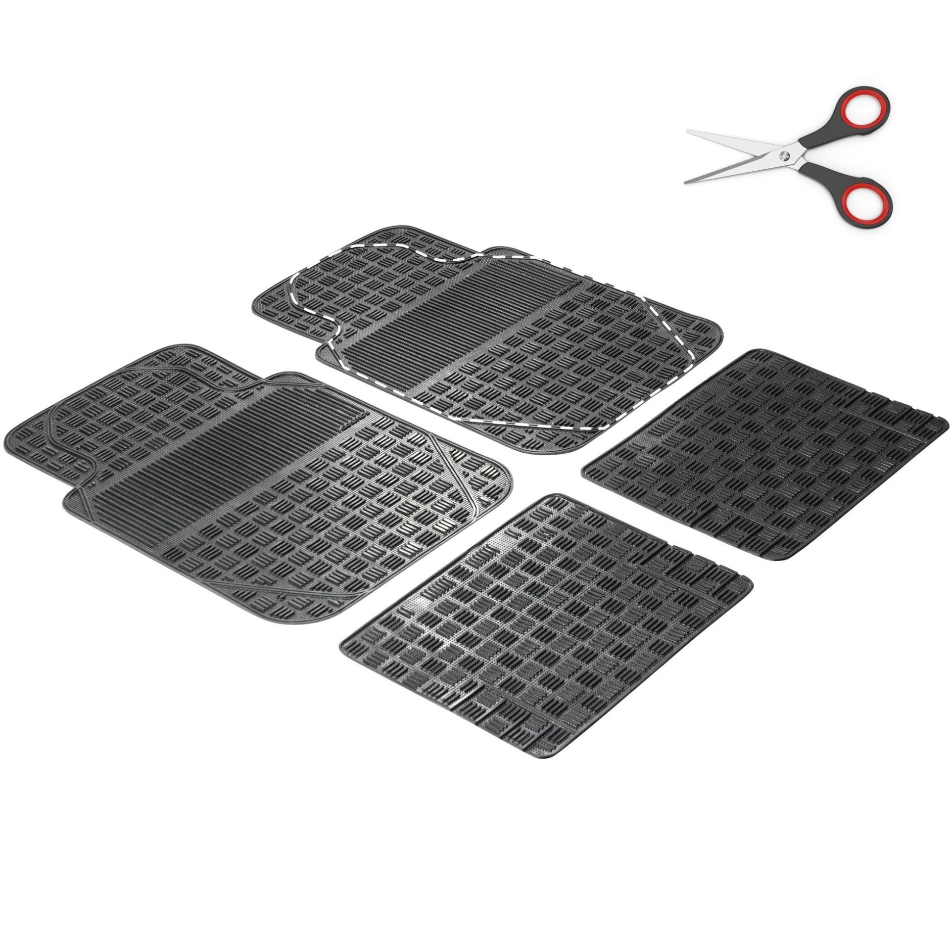 Walser Universal Auto Gummimatten Set Magnus, Antirutschmatten 4-teilig, zuschneidbare Fußmatten für PKW Walser Universal Auto Gummimatten Set Magnus, Antirutschmatten 4-teilig, zuschneidbare Fußmatten für PKW von Walser