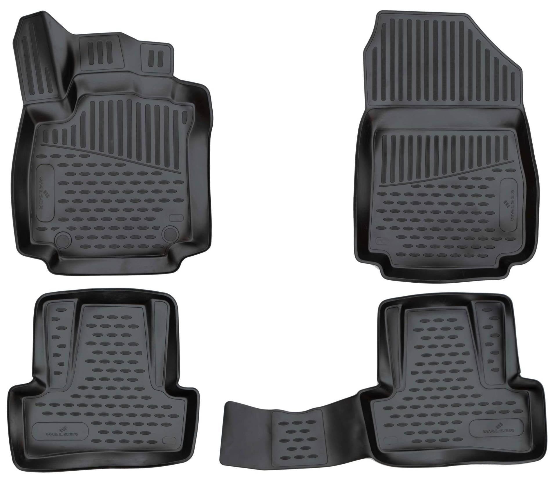 Walser XTR Gummi Fussmatten Auto für Renault Clio IV (BH)/Clio IV Grandtour (KH) 11/2012-08/2021, 100% passgenaue Auto Fußmatten, robuste Universal Fußmatte Auto, Gummimatten Auto von Walser
