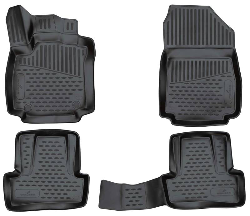 Walser XTR Gummi Fussmatten Auto für Renault Clio IV (BH)/Clio IV Grandtour (KH) 11/2012-08/2021, 100% passgenaue Auto Fußmatten, robuste Universal Fußmatte Auto, Gummimatten Auto von Walser