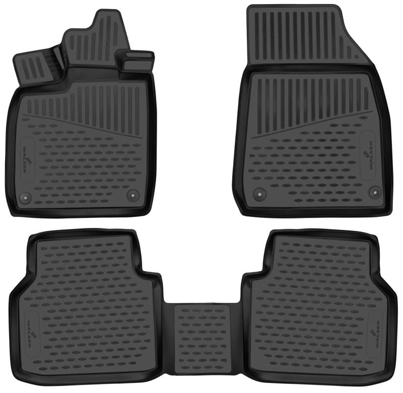 Walser XTR Gummi Fussmatten Auto für VW ID.4 05/2020-Heute, 100% passgenaue Auto Fußmatten, robuste Universal Fußmatte Auto, Gummimatten Auto, Auto Fussmatten Gummi, Auto Gummimatten von Walser