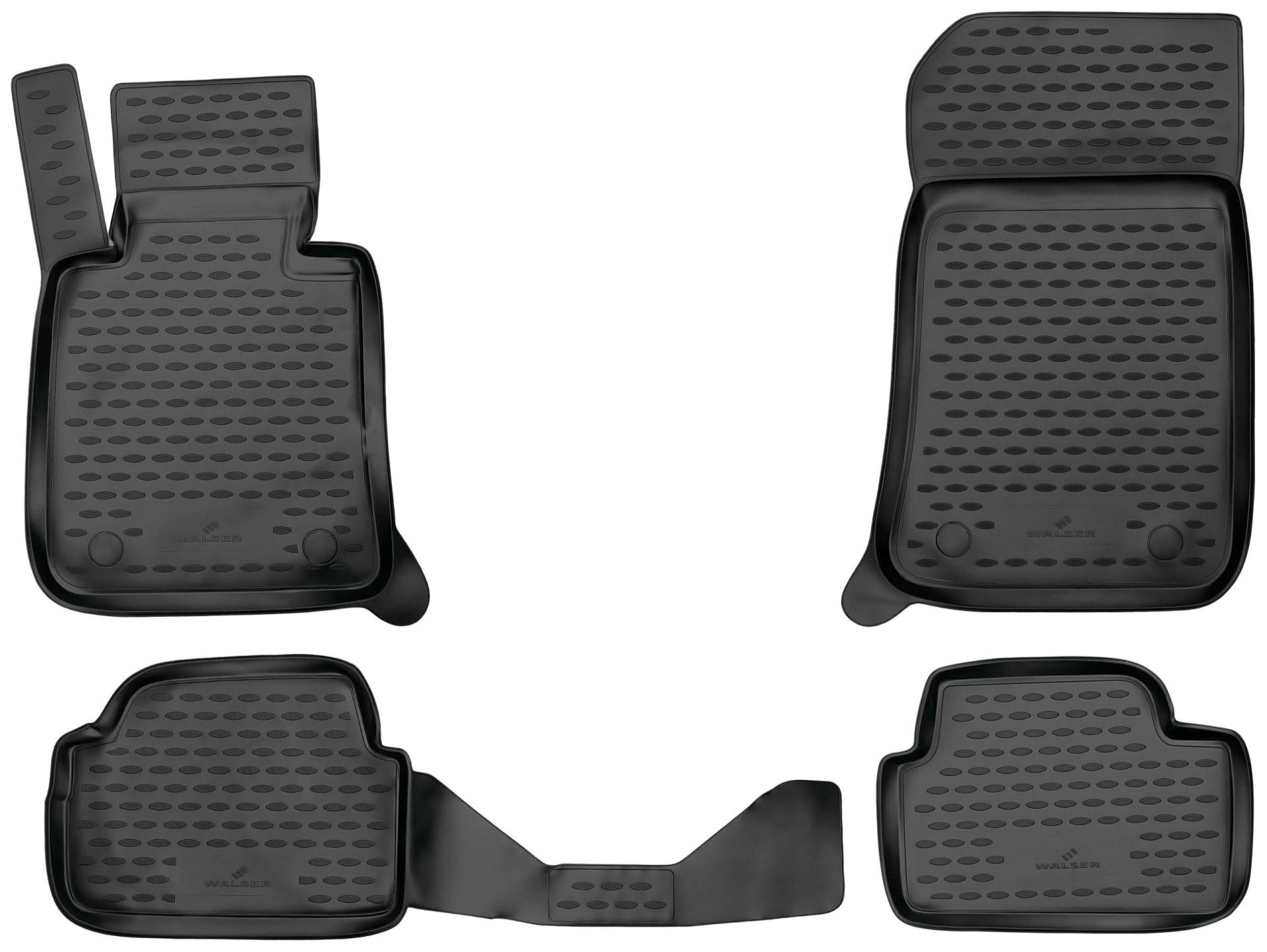 Walser XTR Gummi Fussmatten Auto für BMW 1 (E81) 3-Türer 2006-2012, 100% passgenaue Auto Fußmatten, robuste Universal Fußmatte Auto, Gummimatten Auto, Auto Fussmatten Gummi von Walser
