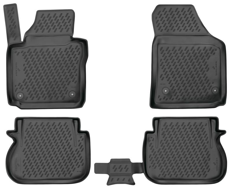 Walser XTR Gummi Fussmatten Auto für VW Caddy 2015-Heute, 100% passgenaue Auto Fußmatten, robuste Universal Fußmatte Auto, Gummimatten Auto, Auto Fussmatten Gummi, Auto Gummimatten von Walser