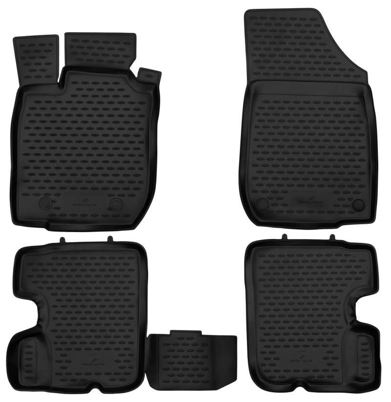 Walser XTR Gummi Fussmatten Auto für Dacia Sandero I 2008-2012, 100% passgenaue Auto Fußmatten, robuste Universal Fußmatte Auto, Gummimatten Auto, Auto Fussmatten Gummi, Auto Gummimatten von Walser