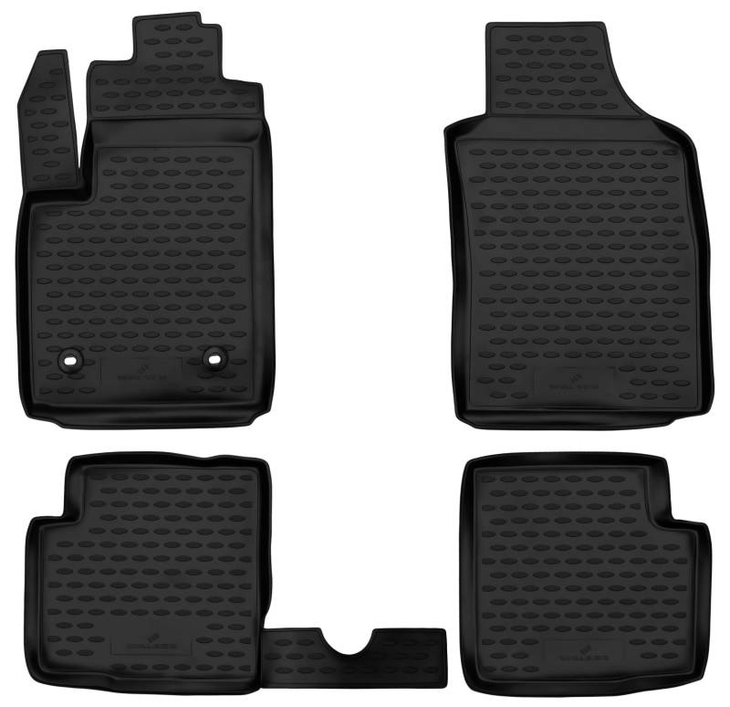 WALSER XTR Gummi Fussmatten Auto für FIAT 500 (312) 2007-2016, FIAT 500C Cabriolet 2009-2016, 100% passgenaue Auto Fußmatten, robuste Universal Fußmatte Auto, Gummimatten Auto von Walser