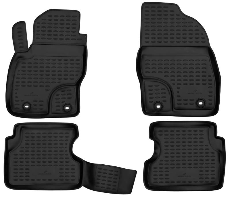 Walser XTR Gummi Fussmatten Auto für Ford Focus II (Focus 2) 2004-2013, Turnier/Kombi 2004-2012, Cabriolet 2006-2010, 100% passgenaue Auto Fußmatten, robuste Universal Fußmatte Auto von Walser