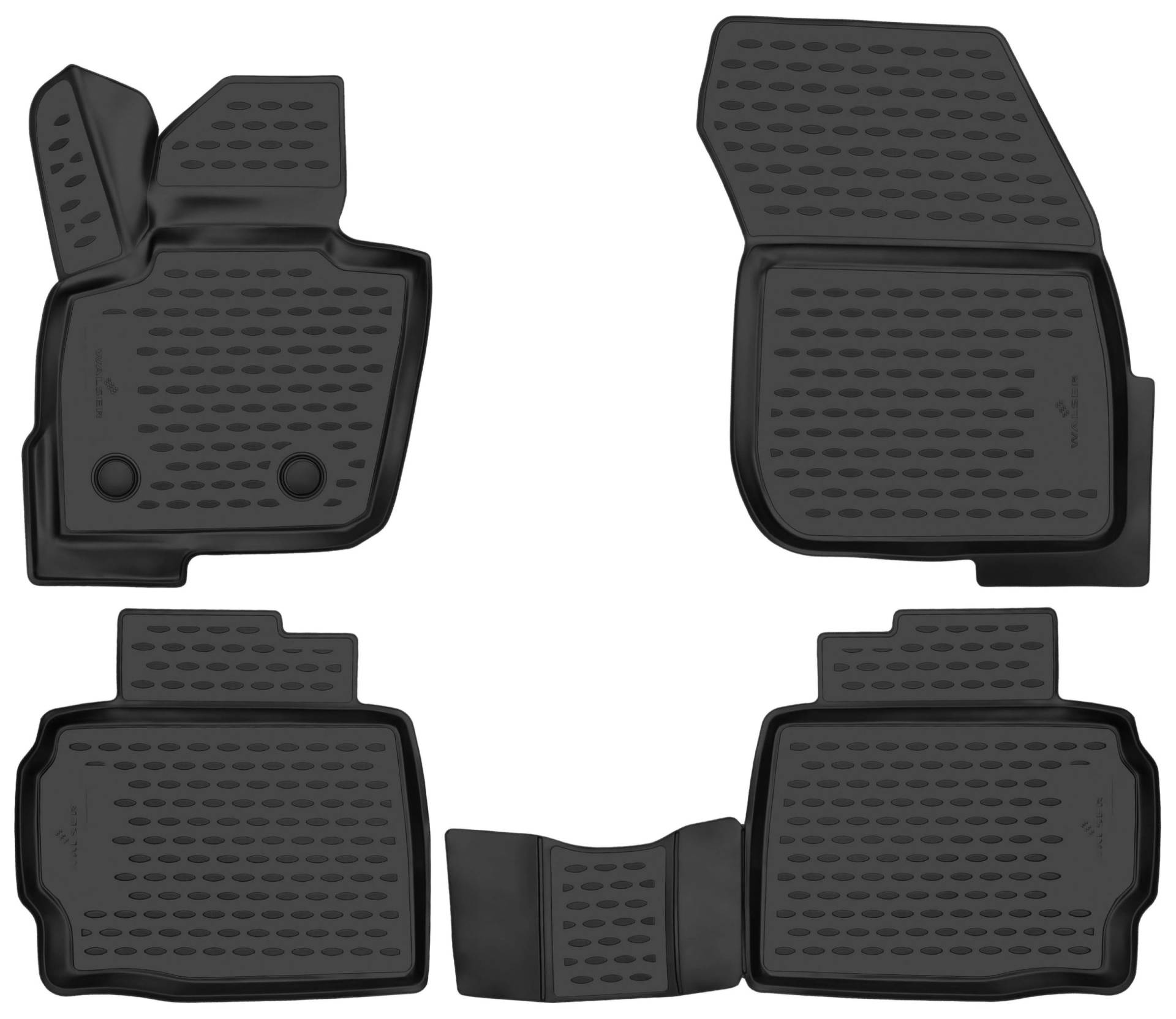WALSER XTR Gummi Fussmatten Auto für Ford Mondeo V Stufenheck 2012-2022, Ford Mondeo V Turnier 2014-2022, 100% passgenaue Auto Fußmatten, robuste Universal Fußmatte Auto, Gummimatten Auto von Walser
