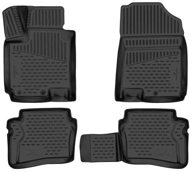 Walser XTR Gummi Fussmatten Auto für Hyundai i20 II (GB, IB) 11/2014-2021, 100% passgenaue Auto Fußmatten, robuste Universal Fußmatte Auto, Gummimatten Auto, Auto Fussmatten Gummi von Walser