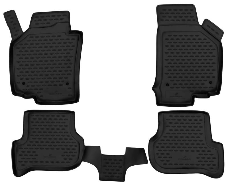 Walser XTR Gummi Fussmatten Auto für Seat Leon (1P1) 2005-2013, 100% passgenaue Auto Fußmatten, robuste Universal Fußmatte Auto, Gummimatten Auto, Auto Fussmatten Gummi, Auto Gummimatten von Walser