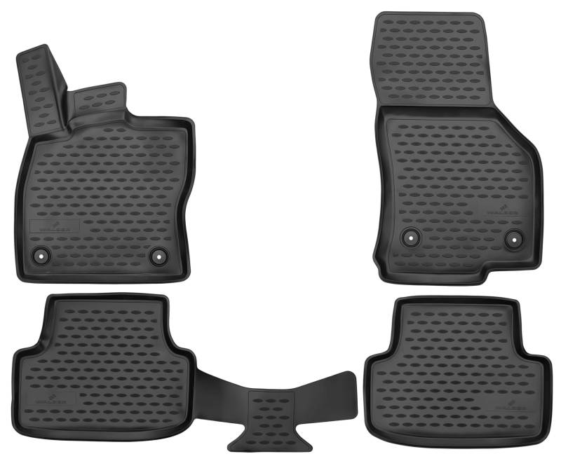Walser XTR Gummi Fussmatten Auto für Seat Leon (5F1) 2012-2021, Seat Leon ST (5F8) 2012-2020, 100% passgenaue Auto Fußmatten, robuste Universal Fußmatte Auto, Gummimatten Auto von Walser