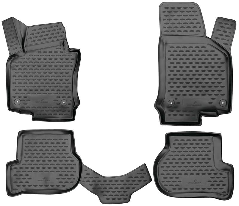 Walser XTR Gummi Fussmatten Auto für VW Golf 6 10/2008-12/2014, Golf 6 Variant 07/2009-07/2014, 100% passgenaue Auto Fußmatten, robuste Universal Fußmatte Auto, Gummimatten Auto von Walser