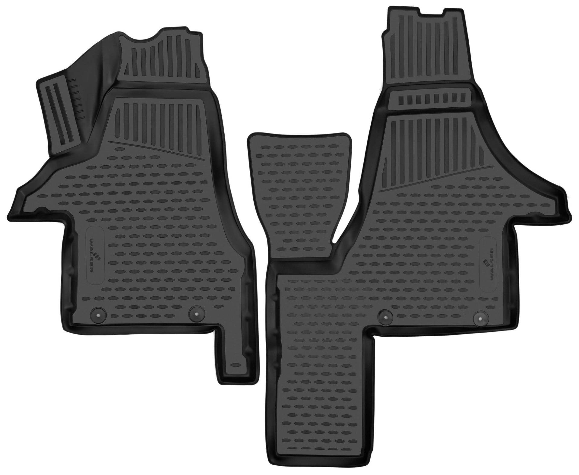 Walser XTR Gummi Fussmatten Auto für VW Multivan T5 04/2003-08/2015, Multivan T6 04/2015-Heute, 100% passgenaue Auto Fußmatten, robuste Universal Fußmatte Auto, Gummimatten Auto von Walser