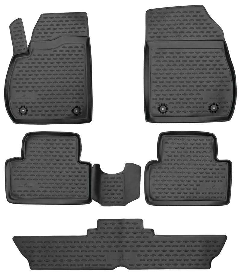 Walser XTR Gummi Fussmatten Auto für Opel Zafira Tourer C (P12), 7 Sitze 2011-Heute, 100% passgenaue Auto Fußmatten, robuste Universal Fußmatte Auto, Gummimatten Auto, Auto Fussmatten Gummi von Walser