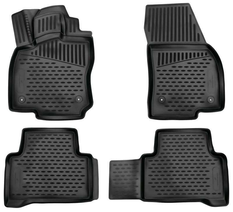 Walser XTR Gummi Fussmatten Auto für VW Touran 2015-Heute, 100% passgenaue Auto Fußmatten, robuste Universal Fußmatte Auto, Gummimatten Auto, Auto Fussmatten Gummi, Auto Gummimatten von Walser