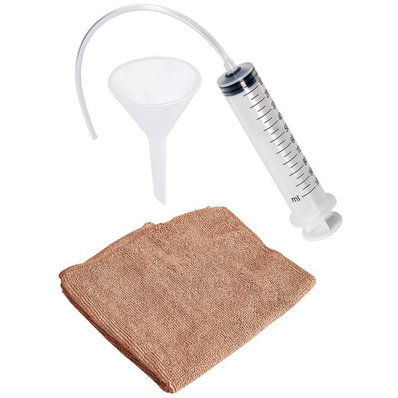 WALTER Ölwechsel-Set für Rasenmäher & Benzingeräte – Inkl. Absaugspritze (100 ml), Öltrichter & Mikrofasertuch – Ideal für Vertikutierer, Kettensägen & Motorgeräte von WALTER
