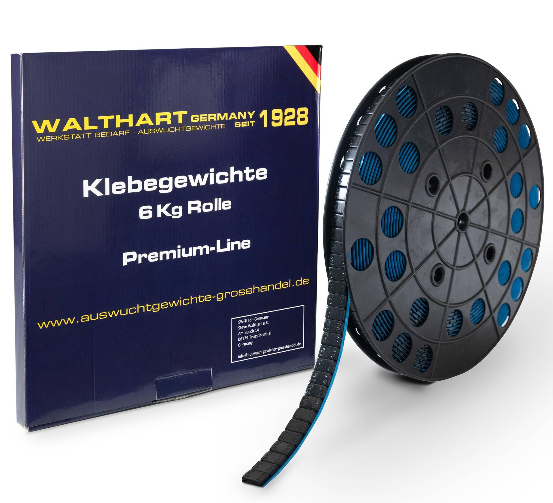 Walthart Germany seit 1928 1200 Klebegewichte auf Rolle Schwarz Auswuchtgewichte 6Kg mit Abrißkante Kleberolle Kunststoffbeschichtet Riegel 5g Walthart Germany seit 1928 1200 Klebegewichte auf Rolle Schwarz Auswuchtgewichte 6Kg mit Abrißkante Kleberolle Kunststoffbeschichtet Riegel 5g von Walthart Germany seit 1928