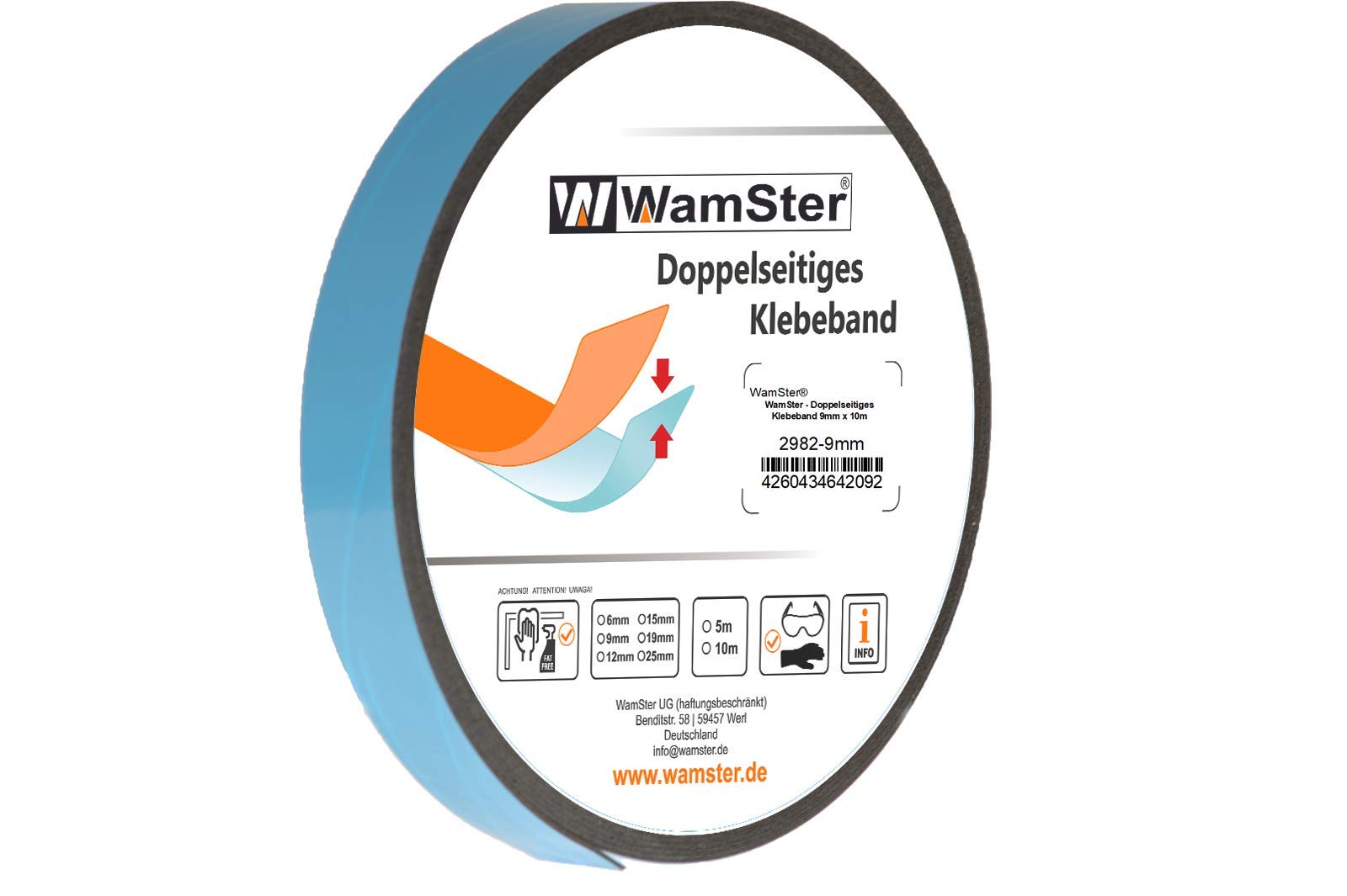 WamSter - Doppelseitiges Klebeband Zierleistenband (9mm) von WamSter