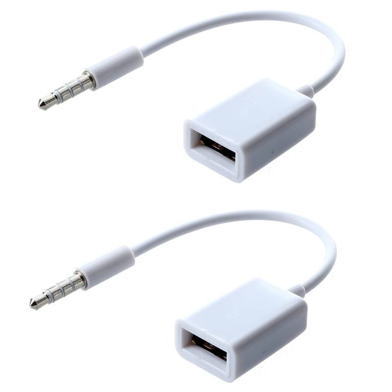 WanShi 2X Auto MP3 3,5mm Stecker AUX Audio Stecker Buchse Zu USB 2.0 Buchse Konverter Kabel von WanShi