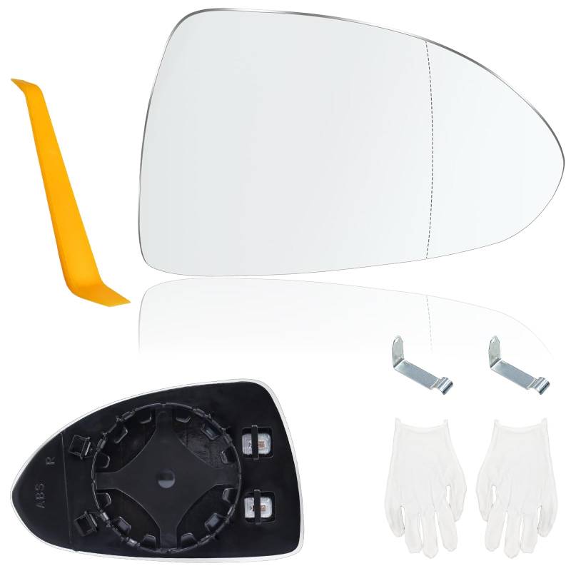 WanderGo Spiegelglas Linke Außenspiegel Glas Ersatz für Opel Coras D 07.2006-08.2014; Coras E 09.2014-06.2019, kompatibel mit OEM:1426558/1426554/142655 mit Brechstange Beheizbar (Linke) von WanderGo
