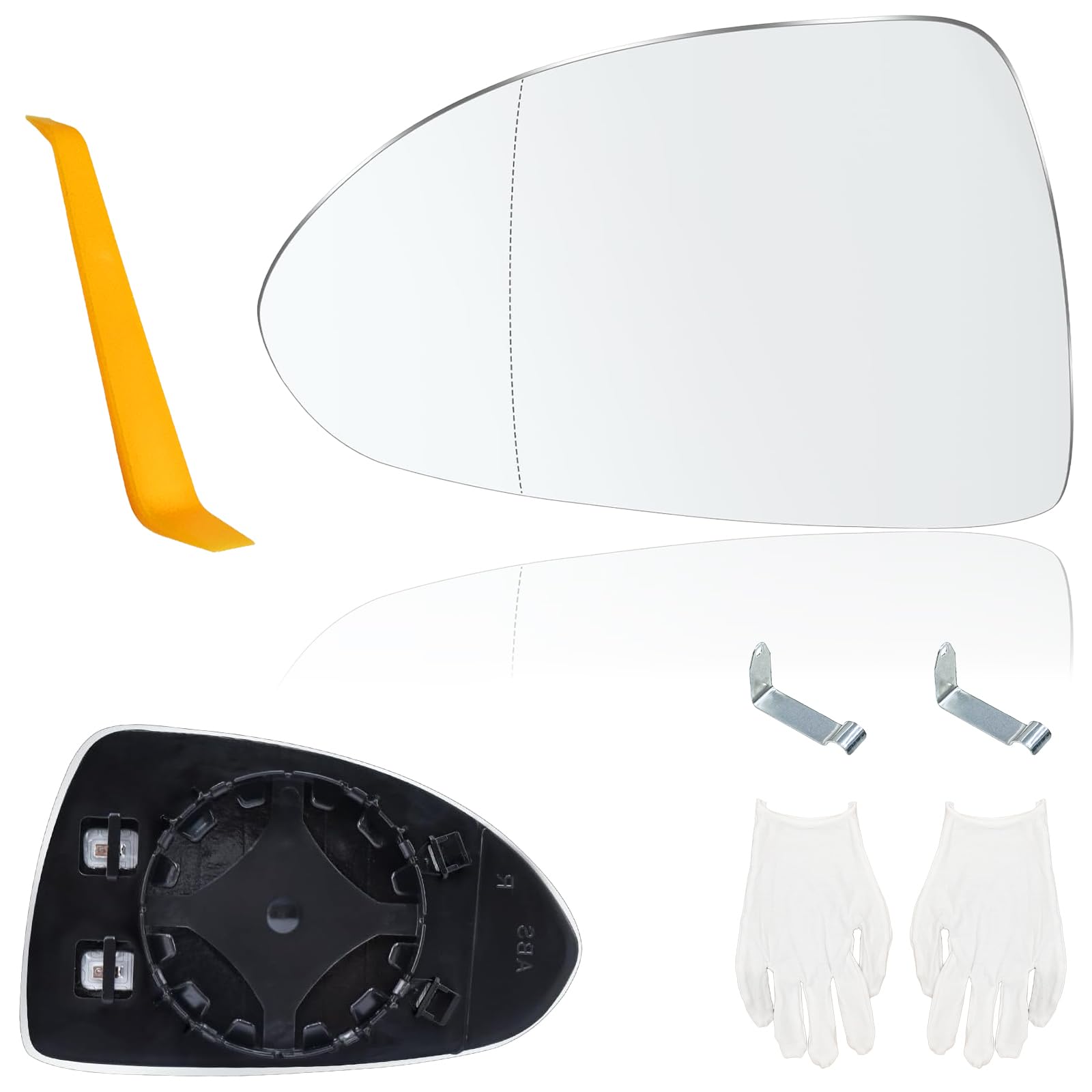 WanderGo Spiegelglas Rechts Außenspiegel Glas Ersatz für Opel Coras D 07.2006-08.2014; Coras E 09.2014-06.2019, kompatibel mit OEM:1426558/1426554/142655 mit Brechstange Beheizbar (Rechts) von WanderGo