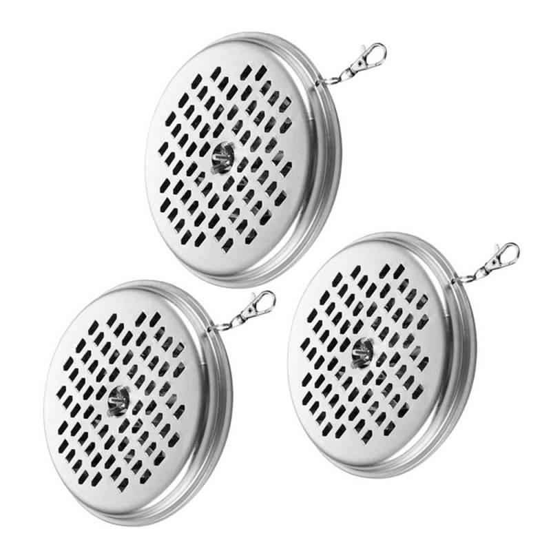 Wanfoou 3 Stücke Mosquito Coil Holder, Tragbarer Mückenspirale Halter Box, Edelstahl Halter für Moskitospirale Behälter Moskito Spulenhalter mit Netzständer und Abdeckung für Familien-Campingreisen von Wanfoou