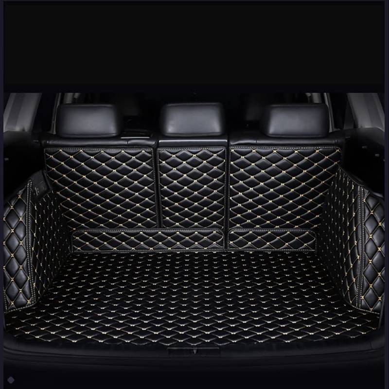 Auto Voll Umgeben Kofferraummatten Leder Kofferraumwanne Liner Tray, für Mercedes Benz A-Class W177 A35 A45 S AMG 4MATIC 2019-2021 Auto Kofferraum Schutzmatte Interieur Zubehör,Black beige Style von WangSiwe