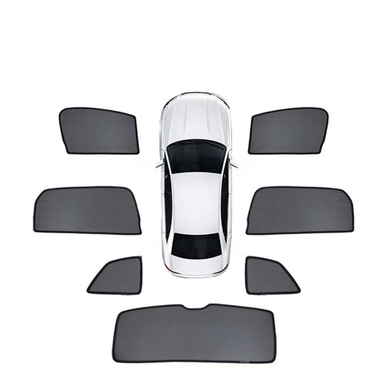 Auto magnetischer Sonnenschutz für Hyundai Tucson 2015-2020 Doppelseitiges UV Schutz Autofenster Netz Blendschutz Sonnenschutzrollos Auto Zubehör,7pcs Full Set von WangSiwe