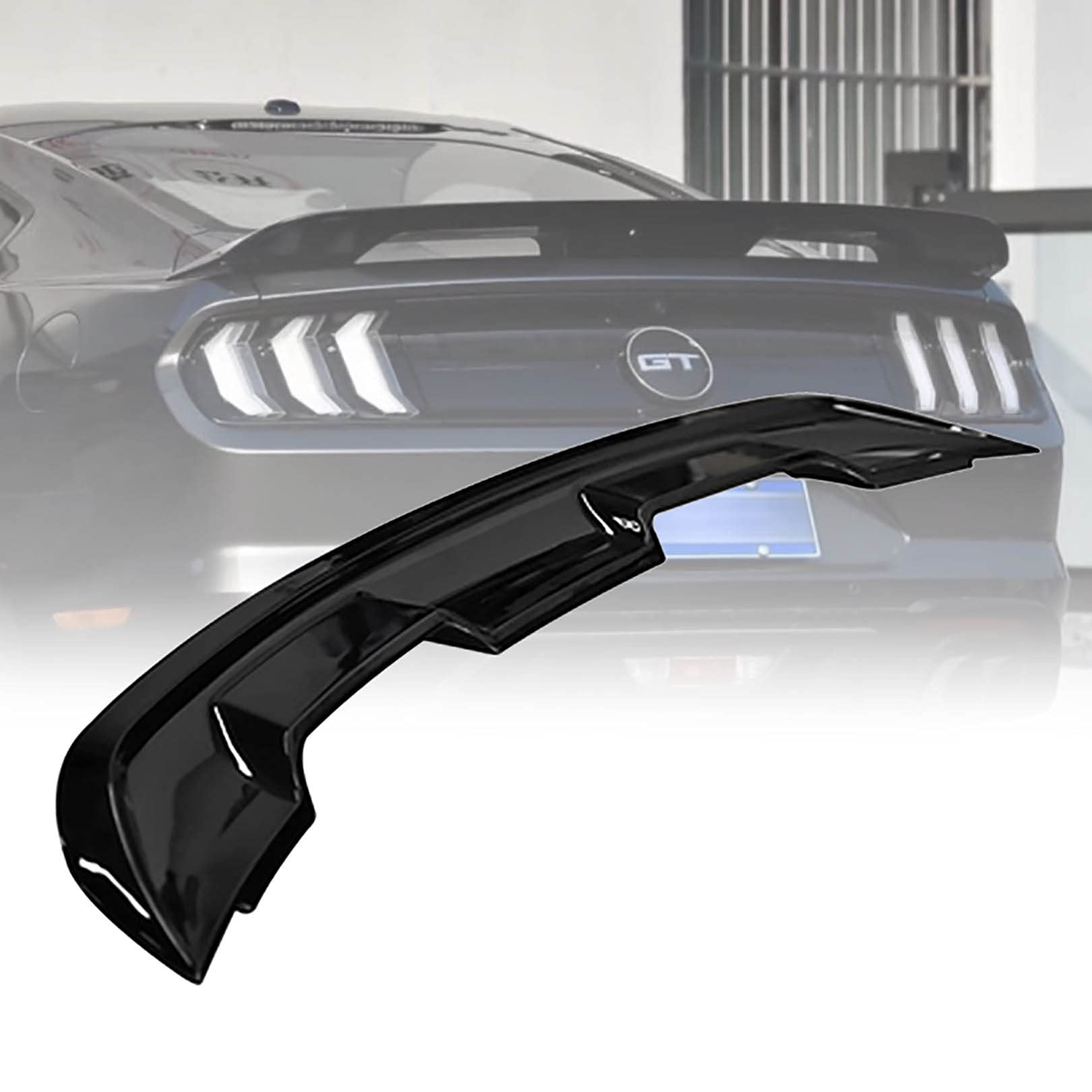 Trunk Wings Spoiler für Ford Mustang GT500 2015-2021 GT Style Heckspoiler Flügel Heckdeckel Schwarz von WangXLDD