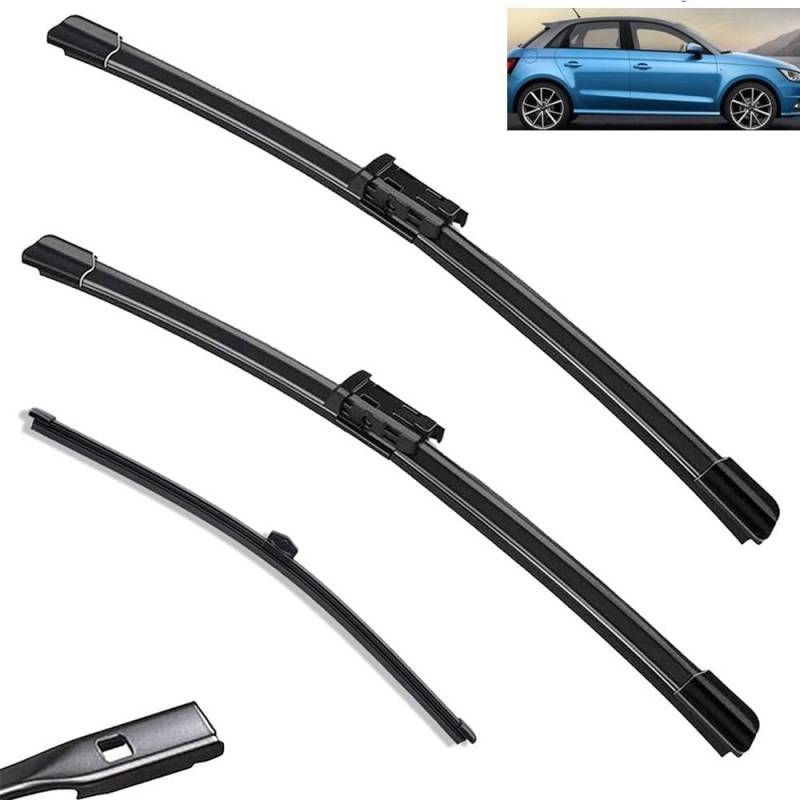 Scheibenwischer Kompatibel für Audi A1 2010-2017 24"+16"+13", Wischerblätter Vorne + Hinten, Set Frontscheibenwischer und heckscheibenwischer, Auto Scheibenwischer Zubehör von WangjunF