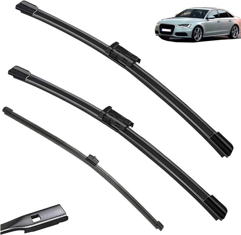 Scheibenwischer Kompatibel für Audi A6 C7 2011-2017 26"+21"+16", Wischerblätter Vorne + Hinten, Set Frontscheibenwischer und heckscheibenwischer, Auto Scheibenwischer Zubehör von WangjunF