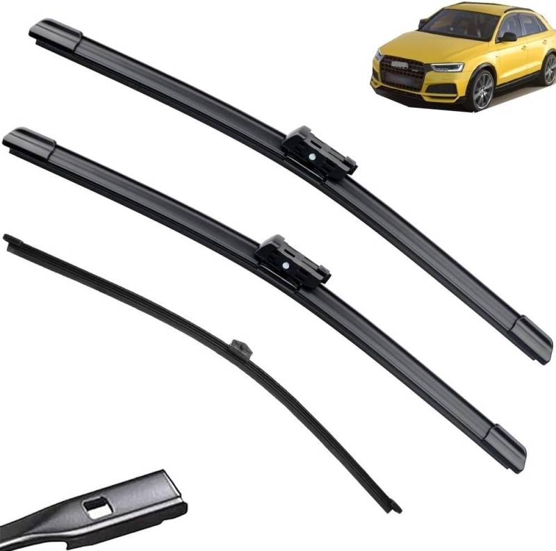Scheibenwischer Kompatibel für Audi Q3 MK1 2011-2017 24"+20"+16", Wischerblätter Vorne + Hinten, Set Frontscheibenwischer und heckscheibenwischer, Auto Scheibenwischer Zubehör von WangjunF