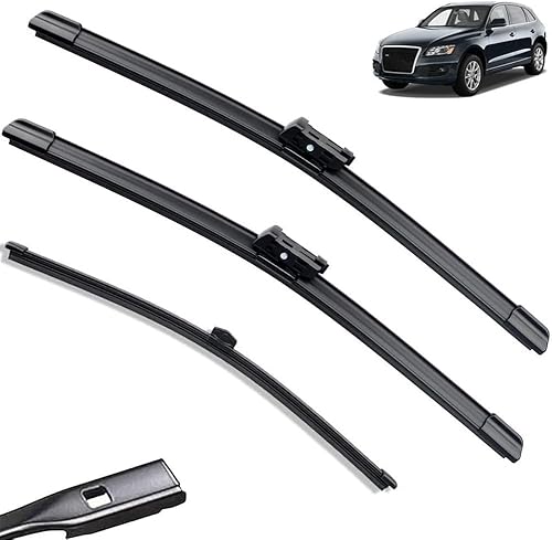 Scheibenwischer Kompatibel für Audi Q5 2008-2023 24"+20"+13", Wischerblätter Vorne + Hinten, Set Frontscheibenwischer und heckscheibenwischer, Auto Scheibenwischer Zubehör von WangjunF