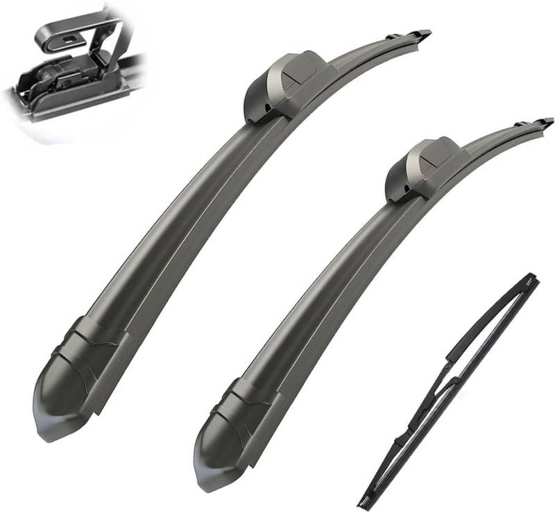 Scheibenwischer Kompatibel für Fiat Stilo Hatchback 2001-2007 21"19"13", Wischerblätter Vorne + Hinten, Set Frontscheibenwischer und heckscheibenwischer, Auto Scheibenwischer Zubehör von WangjunF