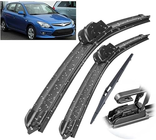 Scheibenwischer Kompatibel für Hyundai I30 FD 2010-2012 24"+18"+12", Wischerblätter Vorne + Hinten, Set Frontscheibenwischer und heckscheibenwischer, Auto Scheibenwischer Zubehör von WangjunF