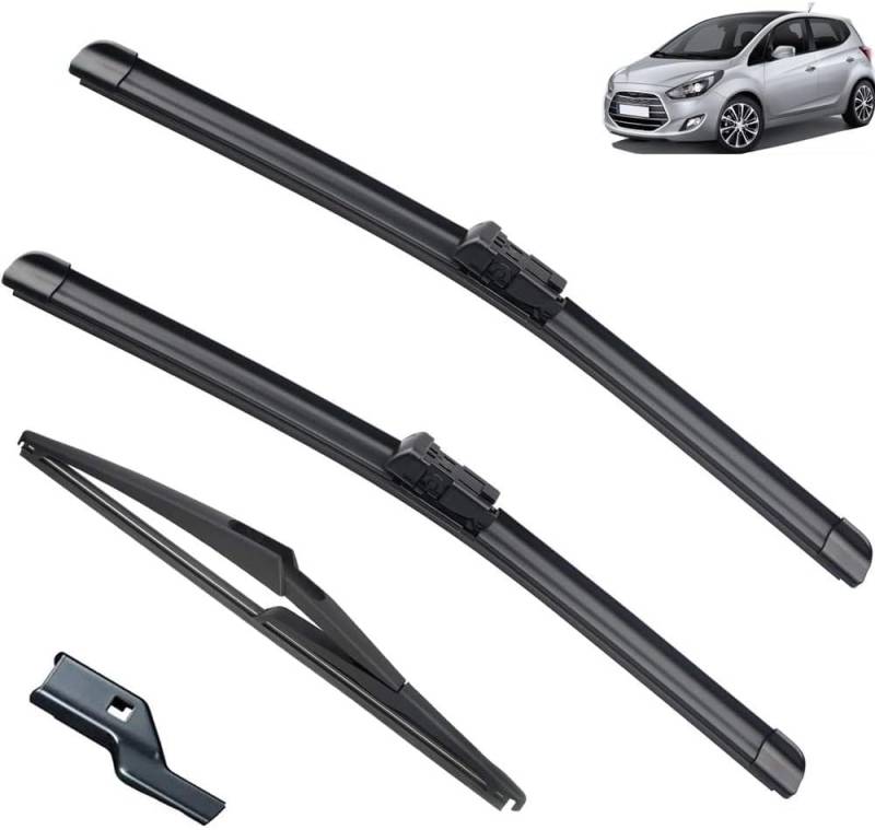 Scheibenwischer Kompatibel für Hyundai IX20 2010-2020 26"+14"+12", Wischerblätter Vorne + Hinten, Set Frontscheibenwischer und heckscheibenwischer, Auto Scheibenwischer Zubehör von WangjunF