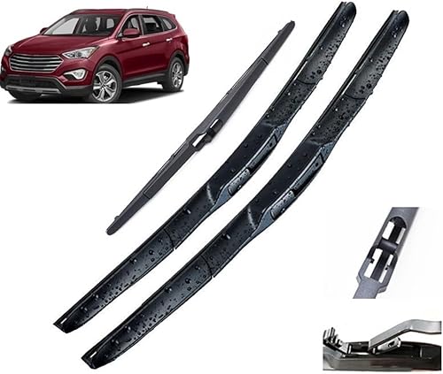 Scheibenwischer Kompatibel für Hyundai Santa Fe DM 2012-2017 26"+14"+13", Wischerblätter Vorne + Hinten, Set Frontscheibenwischer und heckscheibenwischer, Auto Scheibenwischer Zubehör von WangjunF