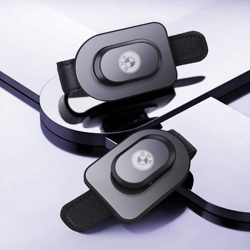 Wantli 2 Pack Brillenhalter für Auto Sonnenblende, Leder Sonnenbrillenhalter Auto, Universal Auto Visier Brillenhalter, Auto Visier Zubehör, Ticket-Kartenclip von Wantli