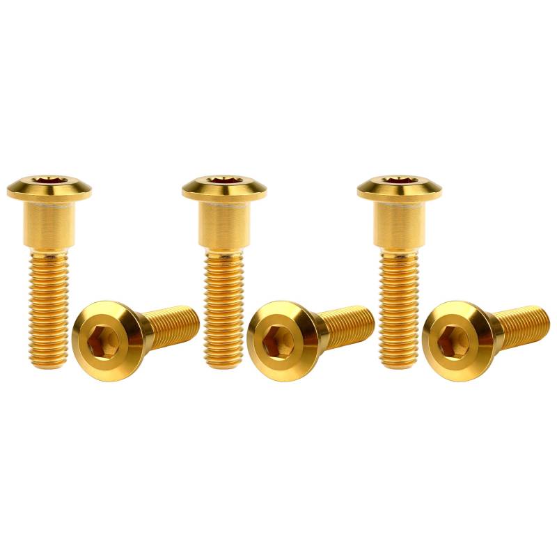 Motorradschraube aus Titan, M8 x 33 mm, für Suzuki GSXR, Bremsrotor, 6 Stück (Gold) von Wanyifa
