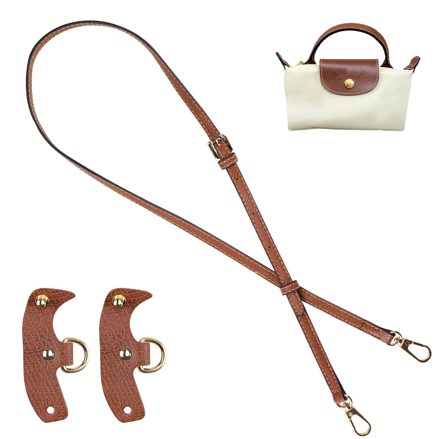 Waofzzn Ersatz Schultergurt, Geldbörse Riemen Ersatz Crossbody mit 2 Stanzfreien Adaptern Schulterriemen aus Leder Waofzzn Ersatz Schultergurt, Geldbörse Riemen Ersatz Crossbody mit 2 Stanzfreien Adaptern Schulterriemen aus Leder von Waofzzn