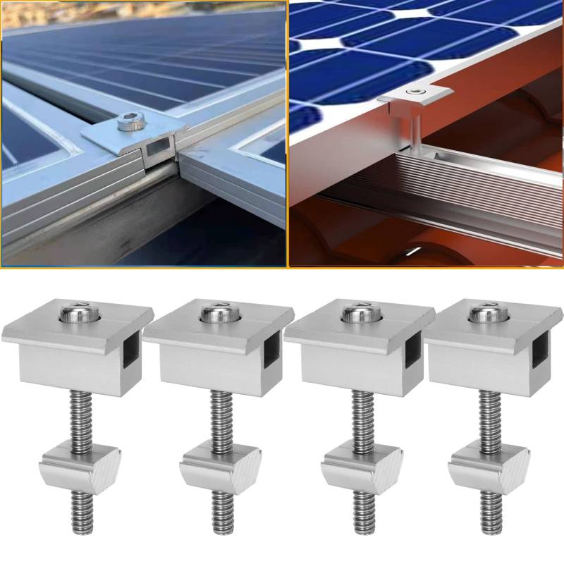 Solar Klemmen 40mm kit 4pcs Mittklemmen,Solarmodul Halterung Kit,Photovoltaik-Halterungs kit,Solarpanel Klemmen zur Montage und Befestigung von pv Solarmodul von Warmfay