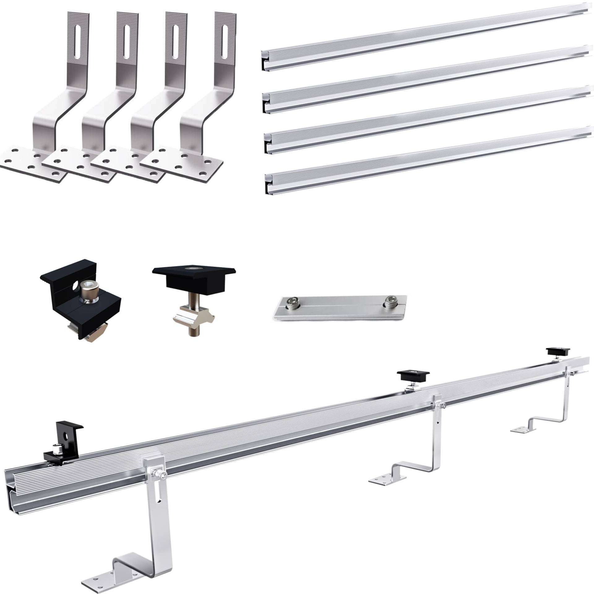 Warmfay Solarmodul Halterung Ziegeldach, 1500MM Lange Profilschienen Dachhaken Photovoltaik Dachziegel für zu 1303MM Breite Solarmodule, PV Halterung Ziegeldach Geeignet für 4 Module 35MM Dicke Warmfay Solarmodul Halterung Ziegeldach, 1500MM Lange Profilschienen Dachhaken Photovoltaik Dachziegel für zu 1303MM Breite Solarmodule, PV Halterung Ziegeldach Geeignet für 4 Module 35MM Dicke von Warmfay
