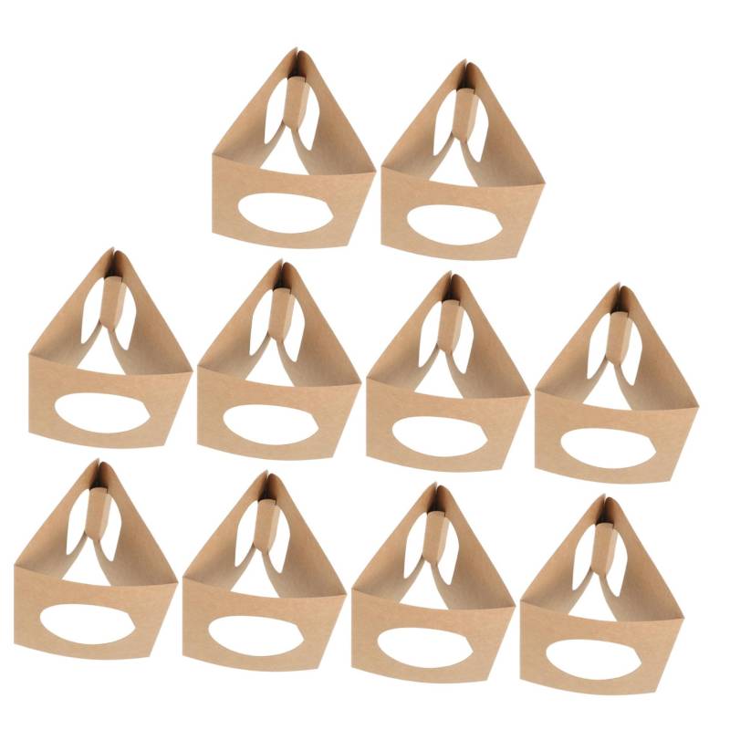 Warmhm 10 Stück Getränkehalter Kaffeeträger mit Tragegriff Kaffeetassenhalter Becherhalter für Getränke Getränketräger mit Griff Einkaufsbeamte Pappbecherhalter Tassengriffträger Papier von Warmhm