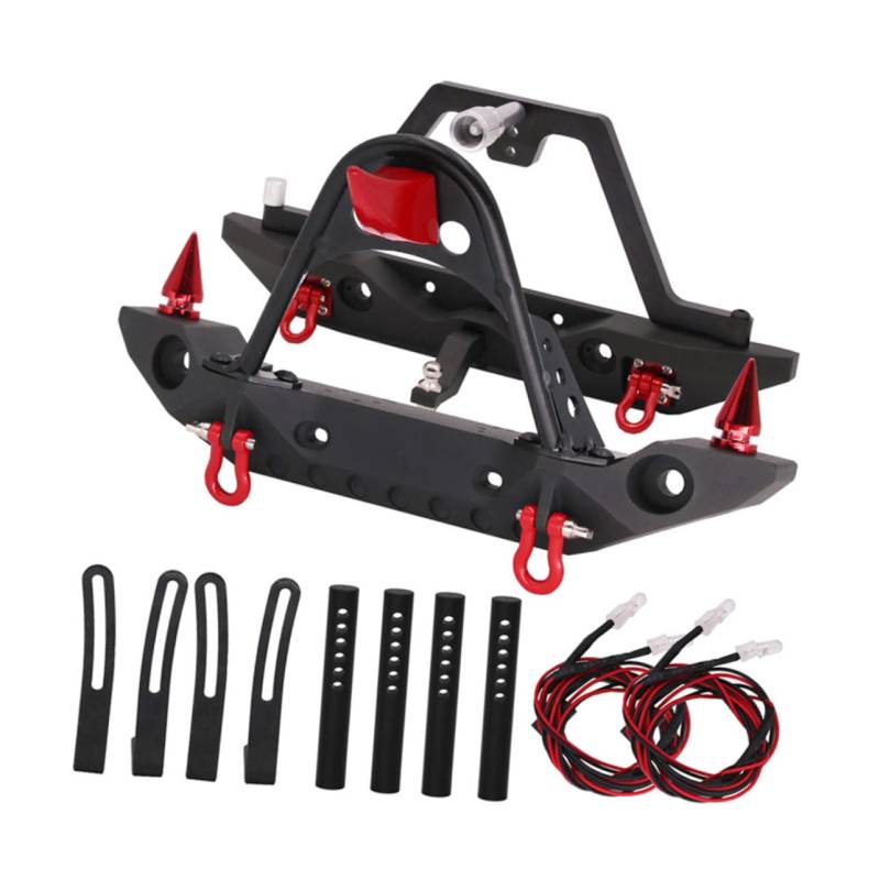 Warmhm 1Satz Cnc Metall Front und Heckstoßfänger für Crawler Autos Robust und Leicht Einfach zu Montieren für Verbesserte Fahrzeugstabilität Kompatibel mit Modellen von Warmhm