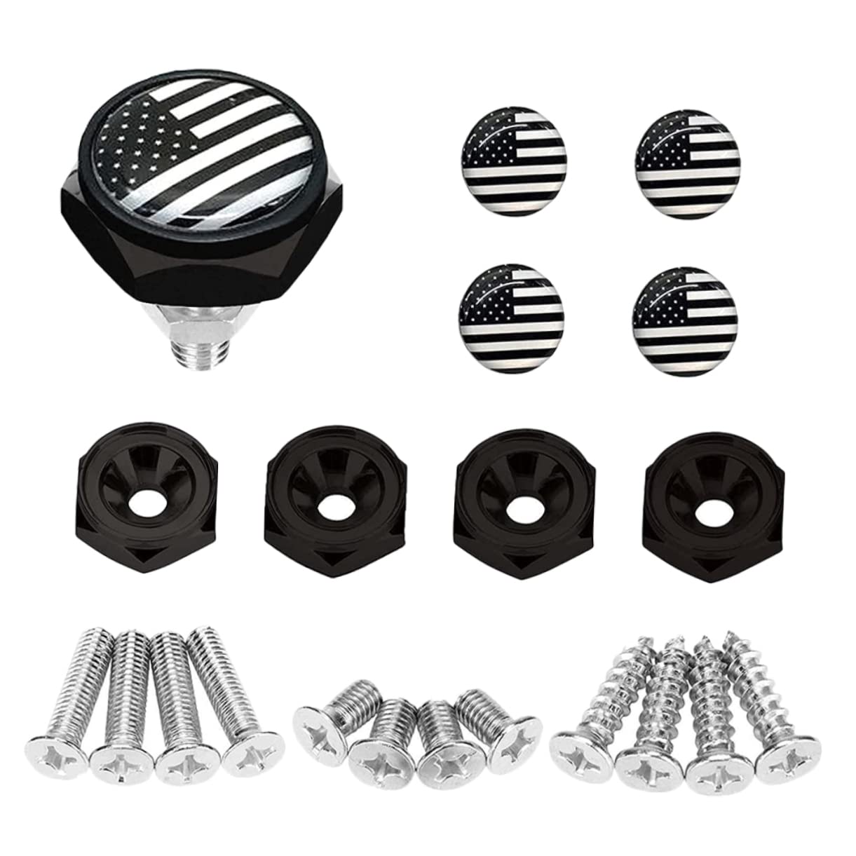 Warmhm 4Sätze Teiliges Auto Kennzeichen Befestigungselemente mit Flaggen Design Rostfreie für Universelle Auto und Kennzeichenhalterung Warmhm 4Sätze Teiliges Auto Kennzeichen Befestigungselemente mit Flaggen Design Rostfreie für Universelle Auto und Kennzeichenhalterung von Warmhm