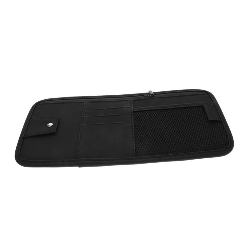 Warmhm Auto Visier Organizer für Sonnenblende Multifunktionale Aufbewahrungstasche mit Brillenclip und Kartenetui aus Kunstleder Autos von Warmhm