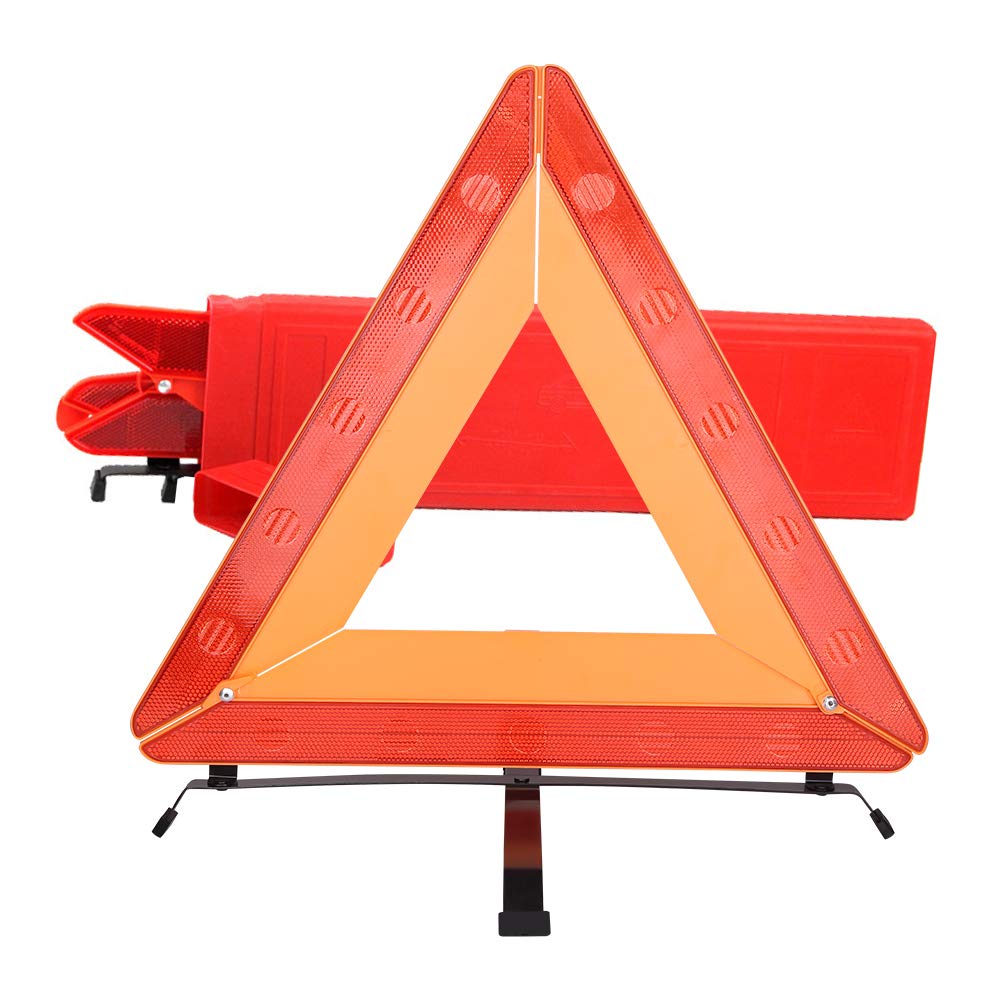 Warxin Auto-Warndreieck zusammenklappbar in Schutzhülle aus Kunststoff, Stabilität Triangle Base, rot reflektierend Dreieck, für für jedes KFZ, LKW, SUV oder Motorrad Pannen/Unfälle von Warxin