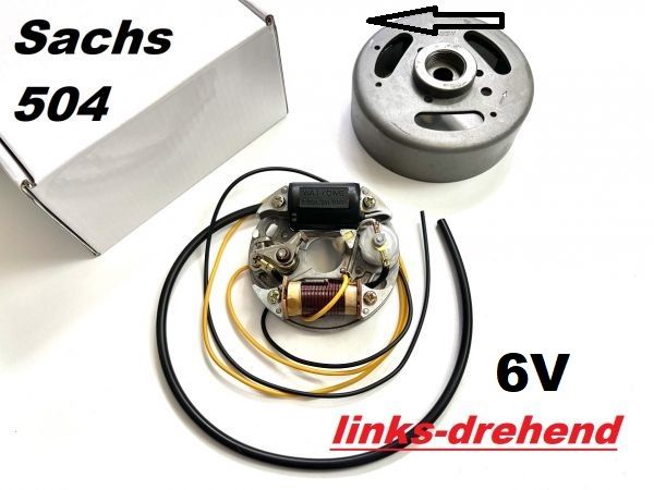 Komplette Magnet Zündung mit Polrad klein 6V 17W für Sachs 504 Motor linksdre... Komplette Magnet Zündung mit Polrad klein 6V 17W für Sachs 504 Motor linksdre... von Wat Yong