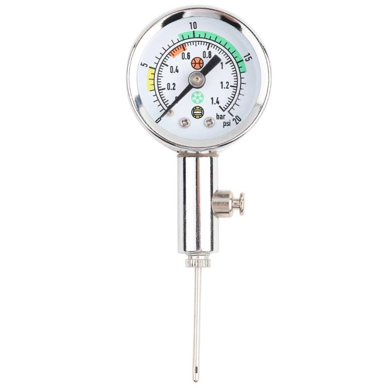 Watris Veiyi Mini Luftdruckmesser, 0-20 psi Pressure Gauge, tragbares Edelstahl Zeiger Manometer mit Seitenventilknopf Barometer Tool Stellen Sie den Druck für Basketball Football Volleyball EIN von Watris Veiyi