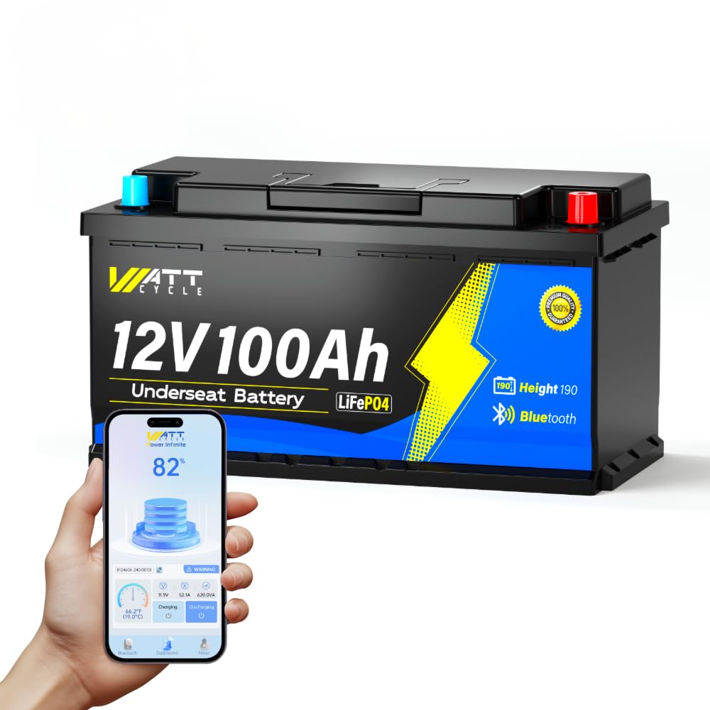 WattCycle 12V 100Ah LiFePO4 Lithium Batterie mit Bluetooth & Smart BMS Tieftemperaturschutz, Solarakku, für Stromspeicher, Wohnmobil, Wohnwagen, solar, RVs, Notstromversorgung WattCycle 12V 100Ah LiFePO4 Lithium Batterie mit Bluetooth & Smart BMS Tieftemperaturschutz, Solarakku, für Stromspeicher, Wohnmobil, Wohnwagen, solar, RVs, Notstromversorgung von Wattcycle