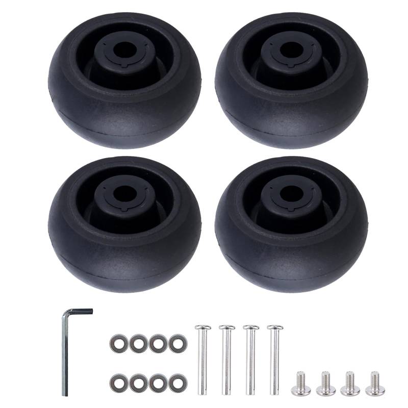 Wdbild Kofferanhänger, 4 Stück 40x18mm Kofferräder Ersatz Schwarz Gepäckräder Universal Gummi Schwenkbare Lenkrollen Reparatursätze von Wdbild