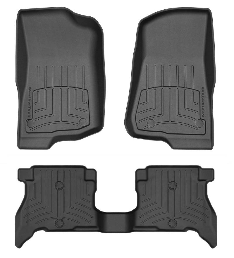 WeatherTech Passgenaue Auto Fußmatten HP kompatibel mit Jeep Wrangler 4xe 2021-22 | Schwarz | 1. und 2. Reihe von WeatherTech